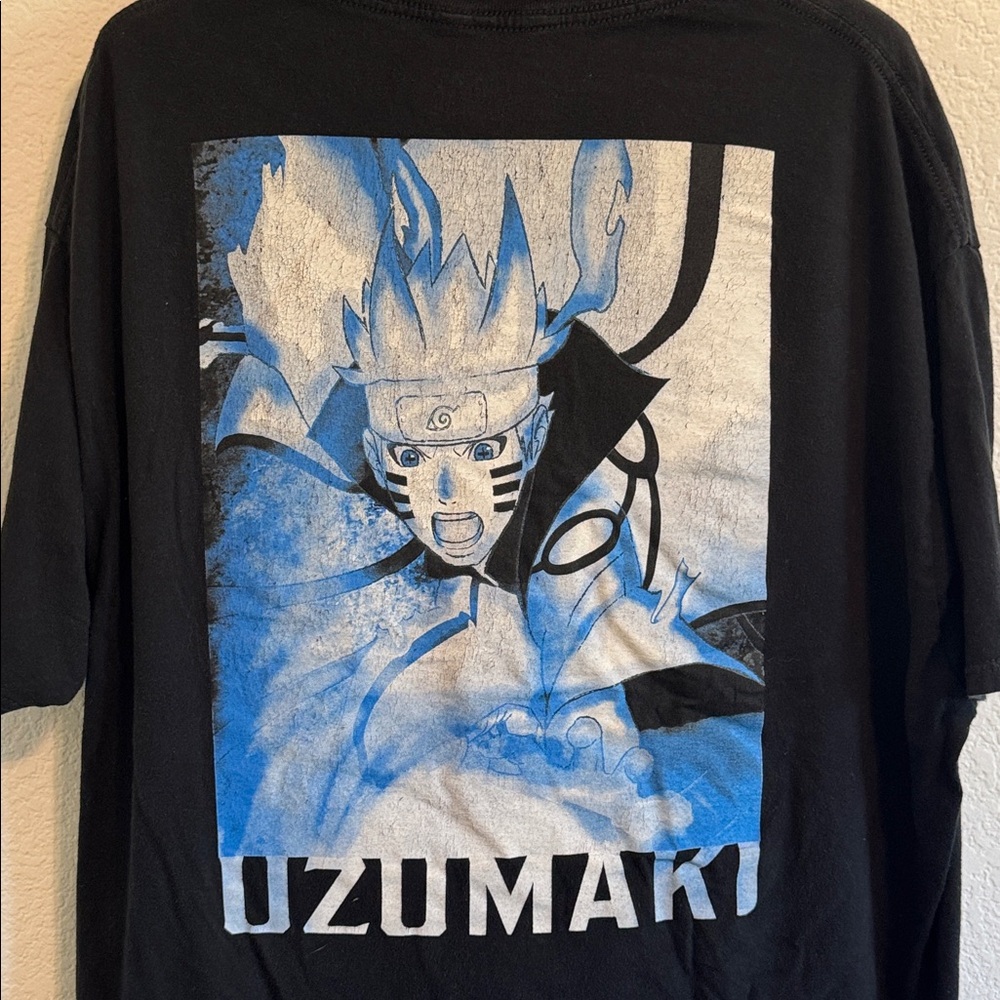 NARUTO SHIPPUDEN SIX PATHS SAGE MODE DOUBLE SIDED FIRE ICE GRAPHIC TEE - Picture 8 of 8